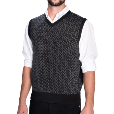 52%OFF メンズスポーツウェアベスト トスカーノ幾何学プリントベストによってアクア - メリノウール（男性用） Aqua by Toscano Geometric Print Vest - Merino Wool (For Men)